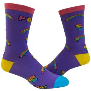 Men's Gay Socks Cool LGBTQ Equality Pride Parade Novelty Footwear Funny Graphic Socks Comfortable Fitted Spandex Cotton