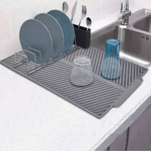 Kitchen Sink Drain Mat, 1 Count Non-slip Heat Resistant Silicone Drain Pad, Multifunctional Insulated Mat for Kitchen Sink, Kitchen Counter, Kitchen Sink Accessories