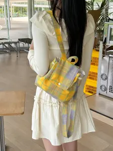 Simple Plaid Backpack, Cute Large Capacity Student Bag, Versatile Fashion Multi-Functional Backpack, Ideal for Commuting and Travel