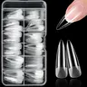Clear Stiletto Fake Nails, 240pcs/set Full Cover Press on Nails with Storage Box, Reusable Kit for Women & Girls, Diy Nail Look