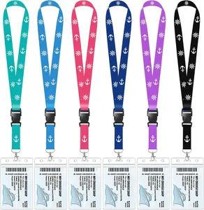 Cruise Lanyards,  Cruise Lanyard with Detachable Buckle & ID Badge Holder for Cruises Ships Key Cards, Cruise Essentials &  Have Accessories (6 Pcs with 6 Colors)