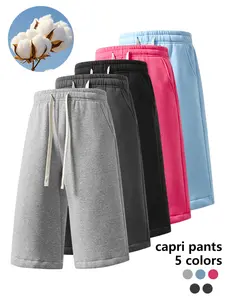 Men's summer solid color casual sports shorts with drawstring and side pockets - soft, breathable, skin friendly and comfortable, ideal for daily outdoor activities