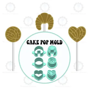 Mexican Bread, Concha Cake Pop Molds with Fondant Embosser |Deluxe Cutter, Popper, and Tray Option