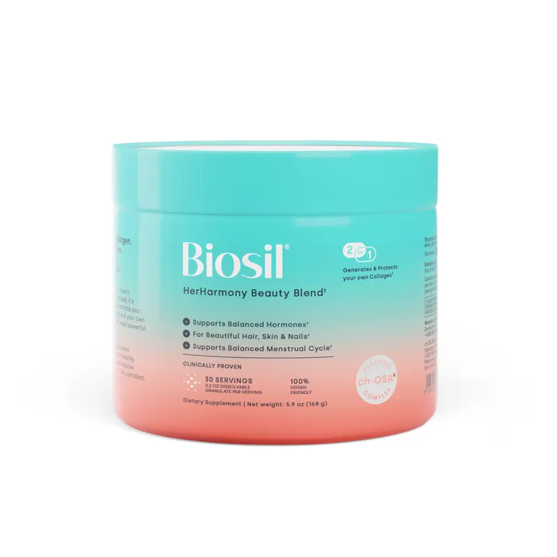 Biosil Hormonal Balance Women’s Beauty Supplement for All Ages Myo-Inositol & D-Chiro-Inositol Effective Ratio (40:1) for Hormone & PCOS Support - Patented ch-OSA for Hair, Skin & Nails