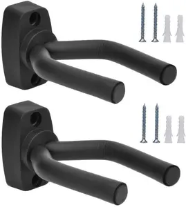 Guitar Wall Hanger Stands Ukulele Wall Mount 2 Pack Violin Hook Keep Holder Display Rack Bracket for  Guitar Bass Accessories Easy To Install