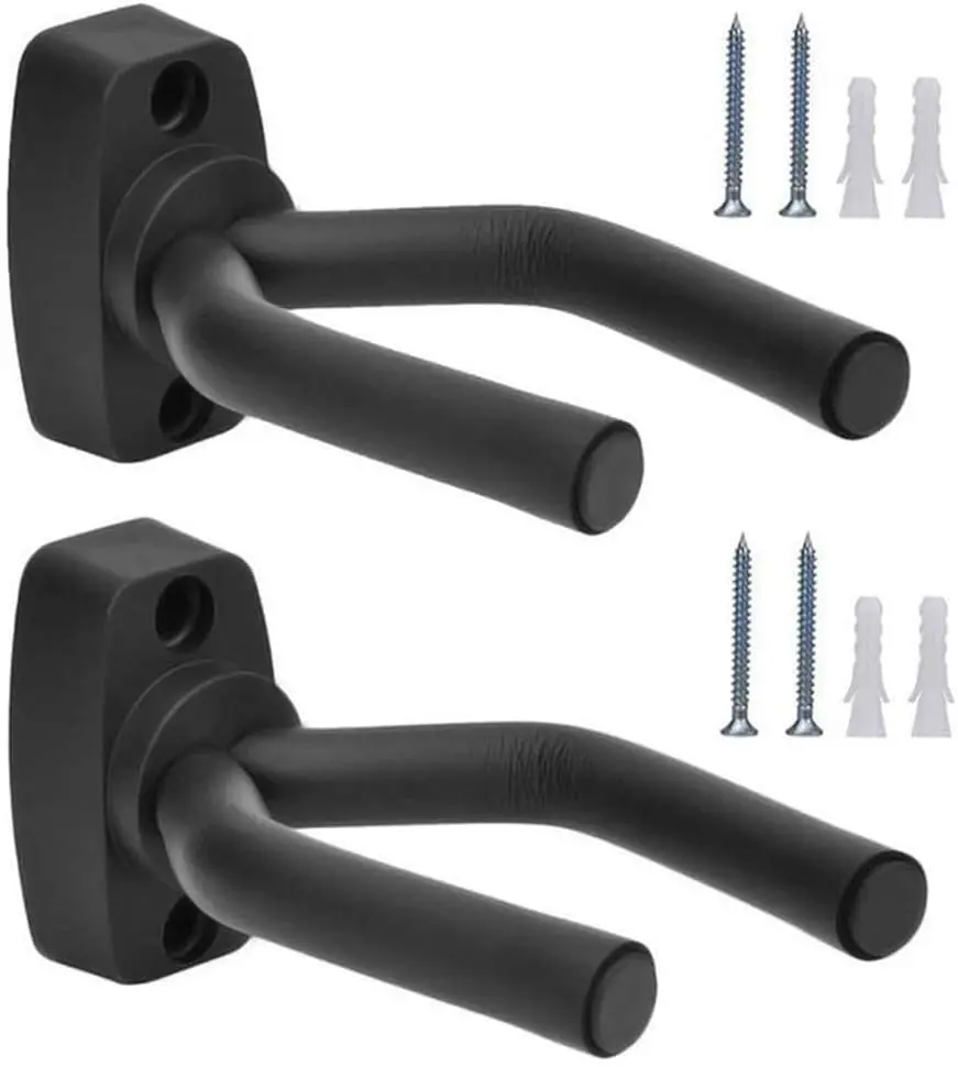 Guitar Wall Hanger Stands Ukulele Wall Mount 2 Pack Violin Hook Keep Holder Display Rack Bracket for  Guitar Bass Accessories Easy To Install