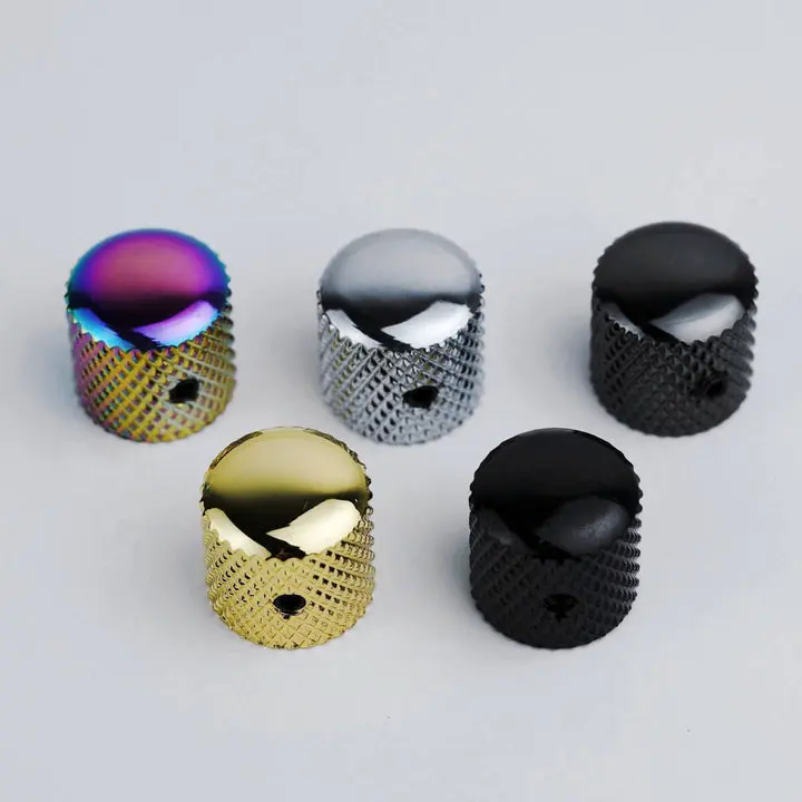 Guyker Guitar Potentiometer Knobs with 6mm (0.24") Dia. Shaft Pots - 3Pcs Metal Dome Control Knob Fits for Electric Bass Guitar