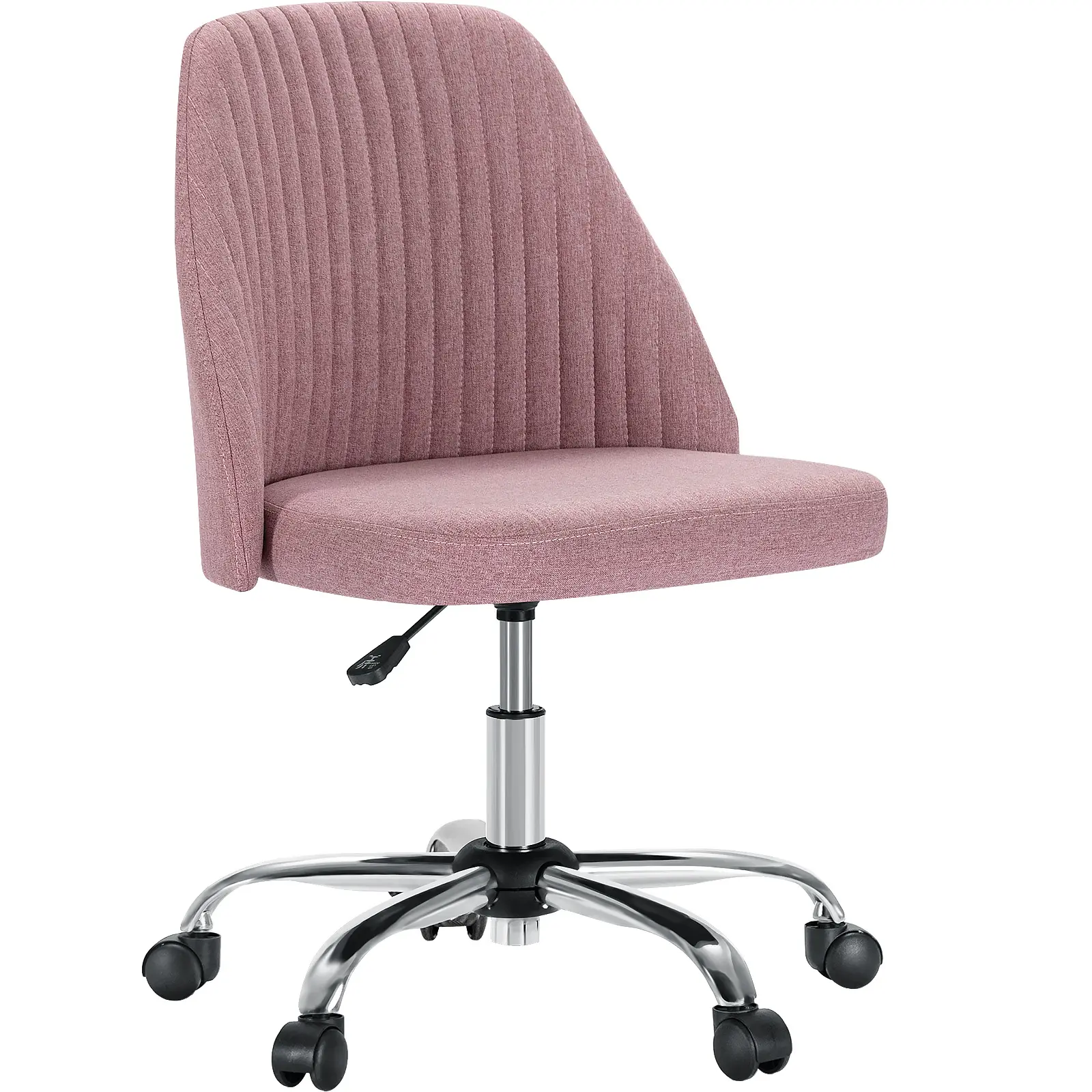 Cute Desk Chair Armless Modern Fabric Home Office Chair with Adjustable Swivel, 250 Pound Load Capacity, Durable Design