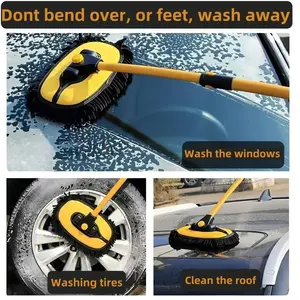 15° Curved Car Cleaning Brush A car cleaning brush with telescopic function, used for cleaning the roofs of camper vans, vans, trucks, boats, and motorhomes. It is a scratch-free cleaning tool, Windshield Cleaning Tool, Car Detailing Supplies