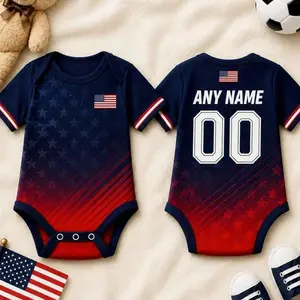 Personalized Patriotic Baby Bodysuit, Custom Name and Number Baby Outfit, USA Flag Football Baby Jersey, Fourth of July Baby , Baby  Gift Z5W HOJ