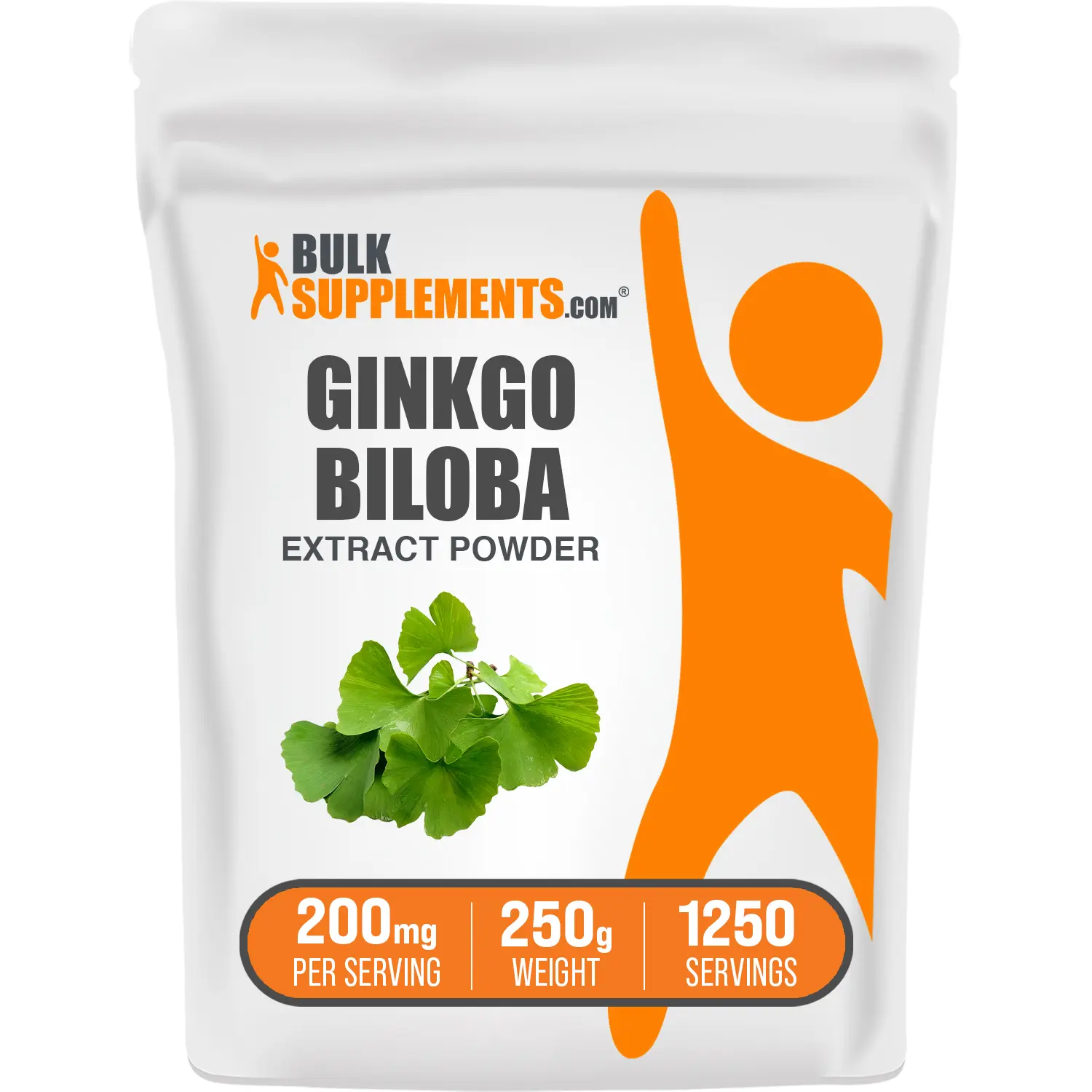 BulkSupplements Ginkgo Biloba Extract Powder - Ginkgo Tree Botanical Dietary Supplement for Adults, Sugar-Free, Gluten-Free, Hypoallergenic, Antioxidant, Anti-Inflammatory, Prop 65 Safe, 250g, 200mg per Serving