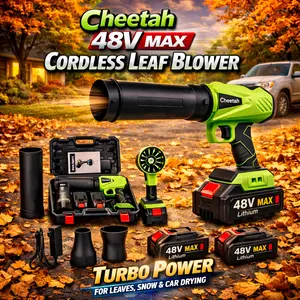 Powerful 1500G Leaf Blower for Car Drying - 48V Cordless Turbo Jet Air Blower with Dual Batteries, Fast Dry Vehicle After Wash, Quick Cleanup Leaves Snow Dust for Homeowners DIY Car Care - Lightweight Design