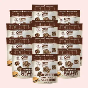 Chunk Nibbles S'mores Snack Clusters | 12 Pack | 2oz Bags | Sweet & Salty Cluster Bites