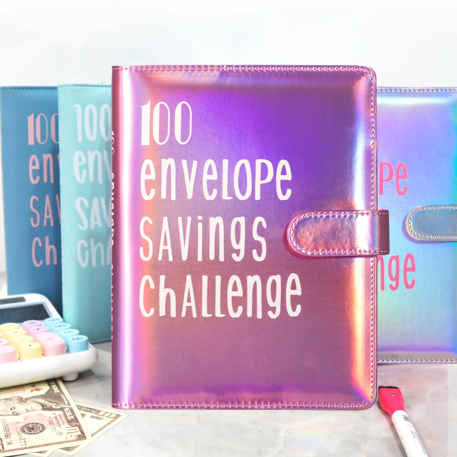 100 Days Money Saving Challenge Budget Binder, Savings Tracker Organizer to Save $5,050 Easily & Enjoyably, Office Personal Organiser for Budgeting