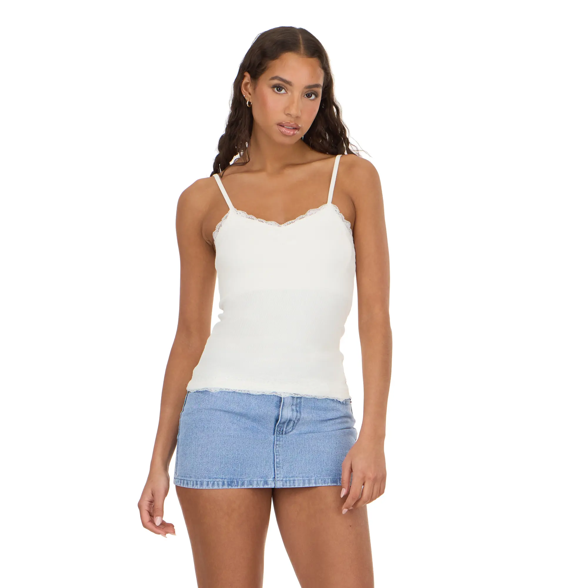 Forever 21 Tank top with lace trim