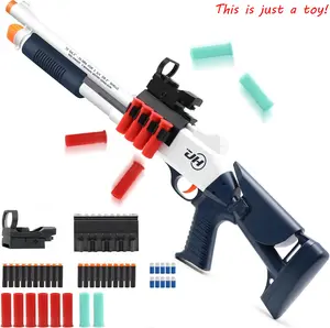 JH2027 XM1014 Style Foam Dart Blaster Toy Set, Long Design Soft Bullet Blaster with Reusable Shell Props, Manual Outdoor Game Toy for Teens 14+, Birthday Christmas Gift