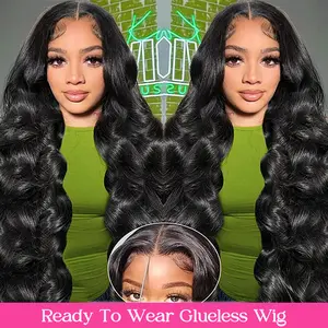 Uwigs Ready To Go Glueless Wig Bleached Knots Pre Cut Body Wave 5x5 HD Lace Closure Wig Human Hair Easy