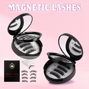 Magnetic Eyelashes Kit - Eyelash Clusters with Applicator Eyelash Curlers & Eyebrow Kit Glue-Free Waterproof Lightweight