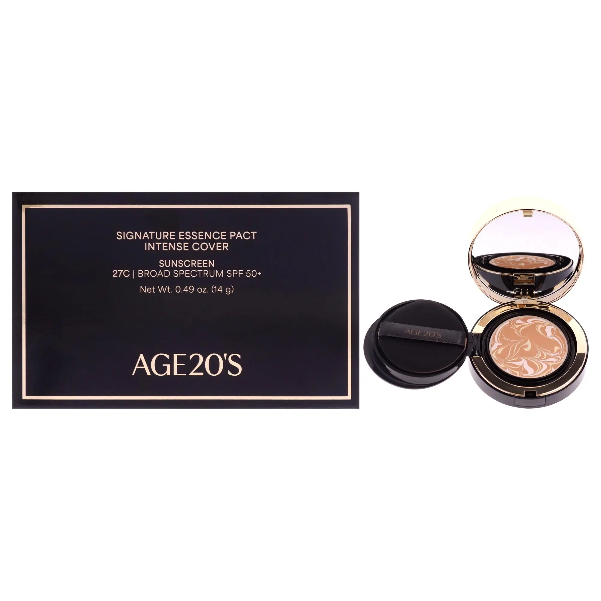 Age20s Women's Signature Honey Essence Pact - Compact Daily Foundation, Intense Cover, Natural Look, SPF 50+ UV Sun Protection, 0.49oz On-the-Go Makeup