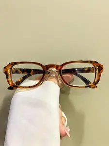 Unisex Vintage Tortoiseshell Pattern Eyeglasses, Trendy Casual Eyeglasses for Everyday Use, Fashion Accessories for Outdoor Activities, Square Eyeglass Frame, Stylish Trendy Eyewear