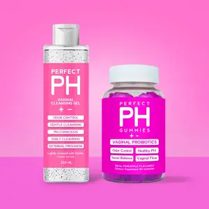 Perfect PH Balanced Shower Gel & Perfect PH Balance Gummies  Value Pack - Daily Odor Control Gentle Feminine Wash & 60 Pineapple Flavored PH Balancing Gummies
