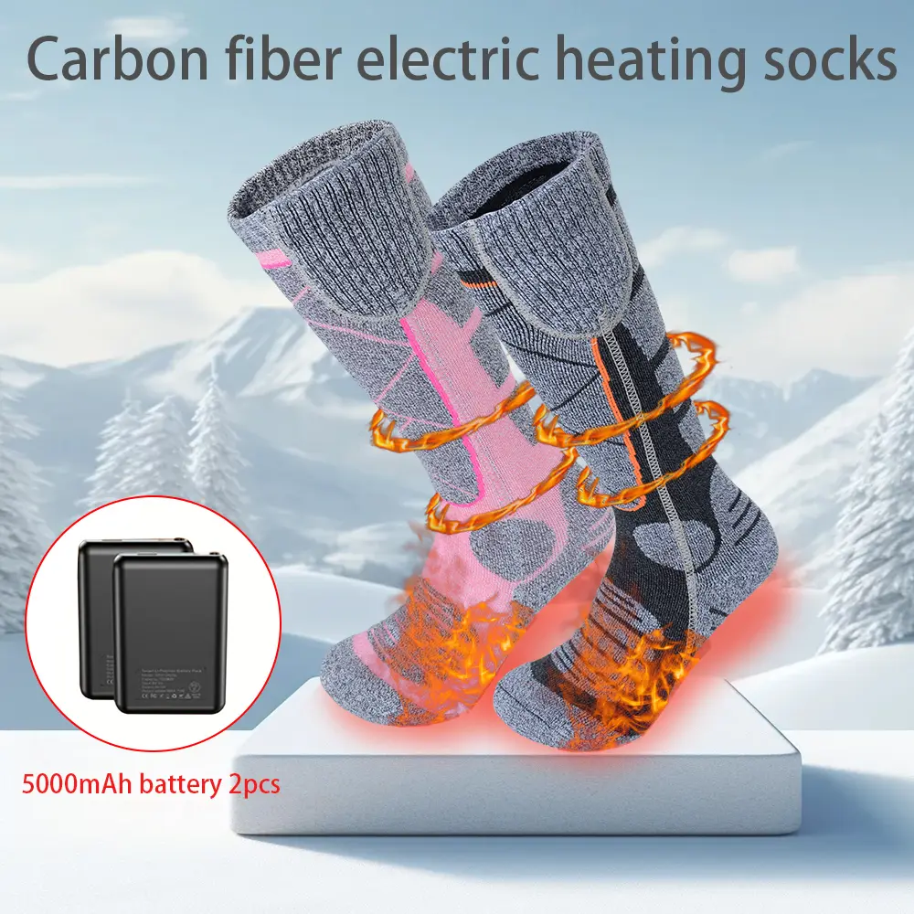 Heated Socks for Men & Women, Rechargeable Washable Battery Heated Socks, 5000mah Battery, Ideal for Hunting Camping Fishing Walking, Outdoor Sports Socks, Hiking Socks