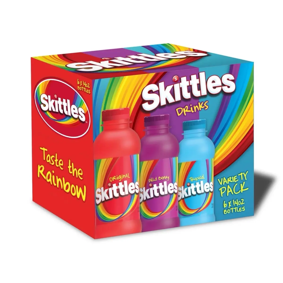 Skittles Drink Variety 6 Pack Wild Berry Tropical Original