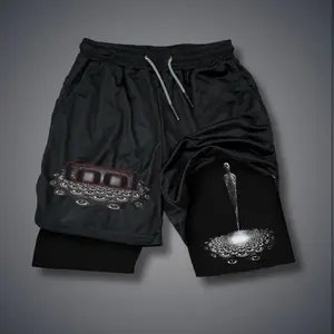 Unisex Tool Band Graphic Summer Sports Shorts Oversized Muscle Fit Design For Metal Rock Fans Breathable Quick Dry Polyester Double Layer Athletic Shorts With Elastic Waistband