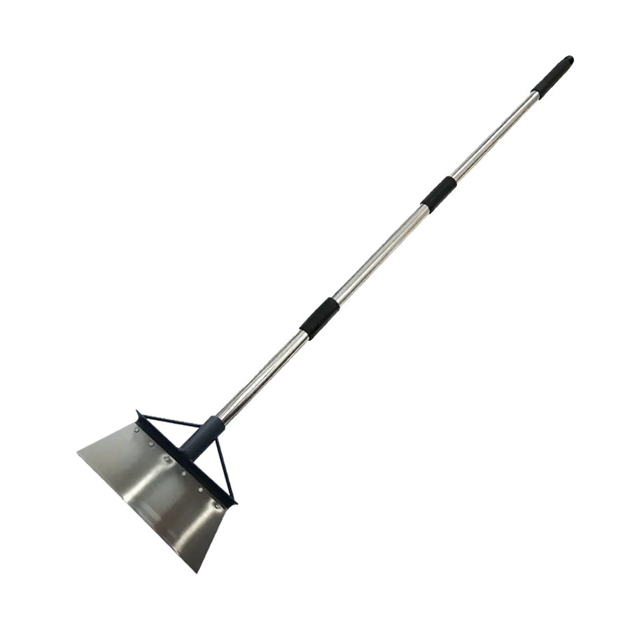Stainless Steel Shovel Scraper Cleaning Tool with Long Telescopic Handle, for Removing Egg Residue, Debris, Stains, Ideal for Warehouse Users, Basement, Kitchen Cleaning