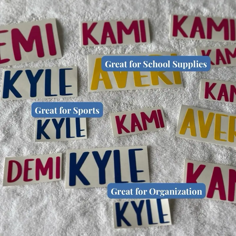 Custom Name Vinyl Sticker Sheet - 25 Personalized Waterproof Decals, Build Your Own School Supply Stickers