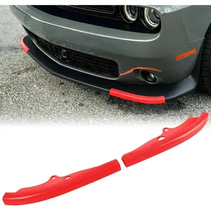 Front Bumper Lip Splitter Cover, for 2015-2023 Dodge Challenger Scat Pack R/T GT SRT, 2 PCS, Red