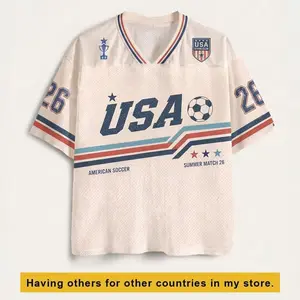 USA Custom Soccer Jersey Shirt, Stars Stripes Retro Game Day Tee, Personalized Name Number Fan Gift