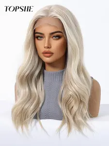 Topshe 13x6 HD Lace Front Wig 20 Inch Long Wave Heat Resistant Women's Wig, Synthetic Hair, Perfect for Christmas and Holidays