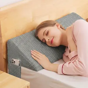 Wedge Pillow For Headboard Bed Gap Filler Between Matttress And Headboard Adjustable High-Density Memory Foam Contoured Supportive,Sleep Reading pillow