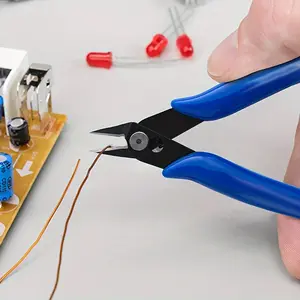 cable cutter Small Wire Cutter Jewelry Wire Cutters Zip Tie Cutters 1-Pack 5-Pack 10-PackFlush Cut Nippers Precision Small Side Cutting Pliers for 3d Print, Plastic Models, Jewelry, Electronics, Black, 5 Inches, BF-170