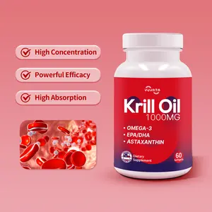 Health Pure Antarctic Concentrate Omega-3 4in1 Softgels with Krill Oil, 1000mg Each, 60 Count, Fitness Edible
