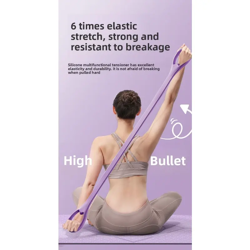 8-Character Tension Resistance Band, Thickened & Widened Durable Silicone Fitness Trainer, Beginner-Friendly Yoga Aid for Open Shoulder, Beauty Back & Full-Body Shaping, Beginner-Friendly Resistance Bands, Train Resistance Bands