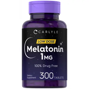 Carlyle Melatonin 1 mg | 300 Low Dose Tablets  | Drug Free Aid | Vegetarian, Non-GMO, Gluten Free