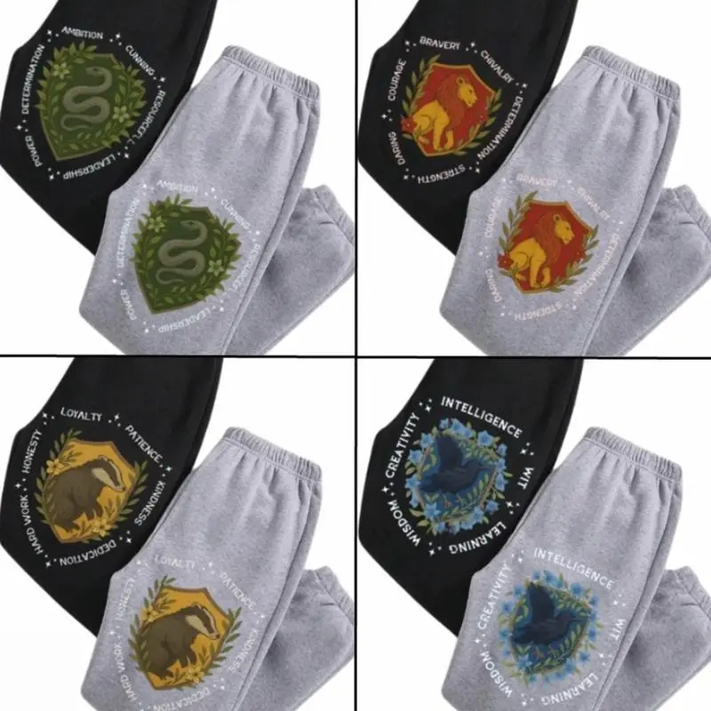 Wizard House Sweatpants, Magic School Inspirational Sweatpants, Wizard School Sweatpants, Universal Vacation Pants, Cotton Graphic Casual Sweatpant