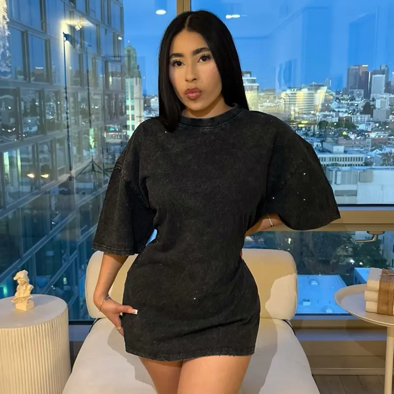 Rhinestone Oversized Tee