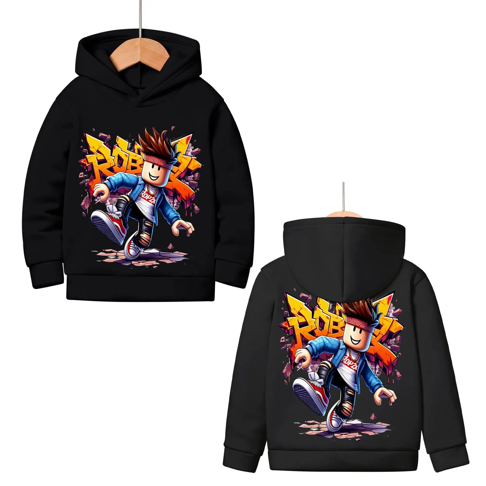 Game hoodie roblox hoodie Double-sided Graphic Sweatshirts Long Sleeve Hoodie