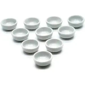 1shopforyou 10 White Mini Ceramic Plates & Bowls Decorative Accents – Small Display Pieces for Home Décor & Craft Styling