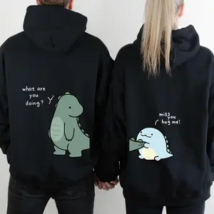 Lovely Dinosaur Matching Couple Hoodie Sweatshirt for Couple, Cute Dinosaur Matching Hoodie Gift For Couple, Matching Gift For Lovers, Graphic Hoodies, Valentines Gift, Hoodies for Women Men
