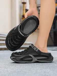 Couples's Clogs Slip-On Thick Sole Breathable Round Toe Flat Sole  Suitable for Beach, Garden, Indoor & Casual Wear - Cushioned Sole, -Day, Youthful Riverbank Style, -Care for and Outdoor Use, Men Slippers