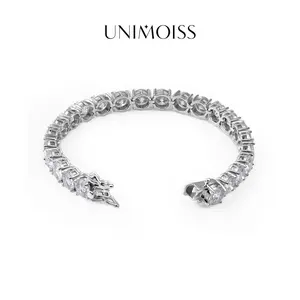 UniMoiss Tennis Bracelet VVS D Color Moissanite Tennis Chain Birthday Anniversary Mother's Day Gifts for Men Women With Giftbox Dainty Layered Anklet