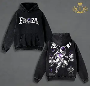 DBZ Frieza Final Form Vintage Washed T-Shirt Hoodie, Emperor of Evil Graphic Heavyweight Cotton Oversized Anime Streetwear, Unisex Manga Fan Gift