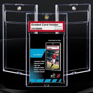 5pcs/10pcs Clear Magnetic Graded Card Protective Case for PSA CGC Sports Star Cards Slabs Replacement Card Protective Cover 35PT Games Cartoon Card Brick Acrylic DIY Rating Cards New Version