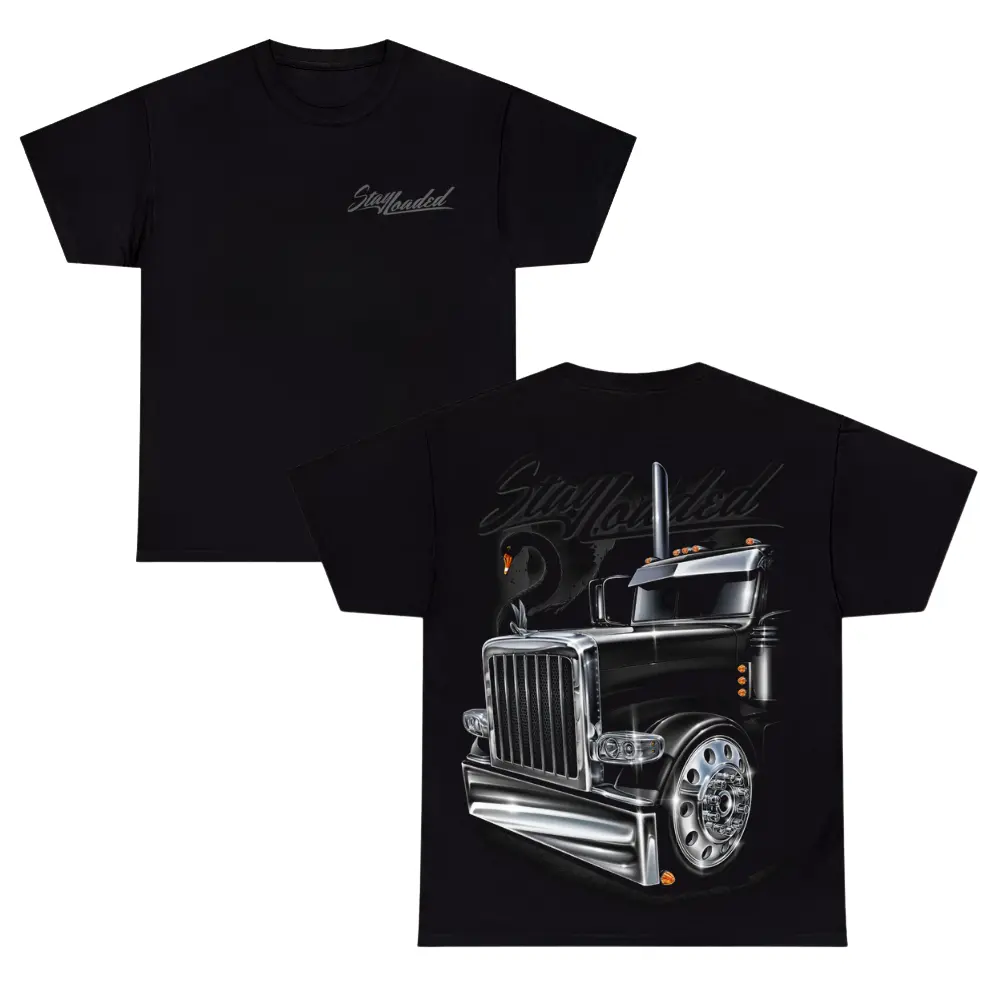 Shop Deals Stay Loaded semi truck Graphic Tee (Viral) summer outfits classic 18 wheeler trucker printed top