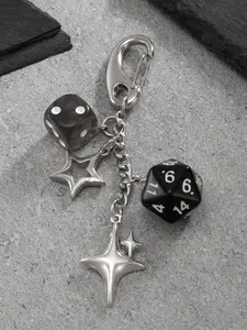 Dice and Ball Design Keychain, Fashionable Cute Alloy Car Key Ring, Bag Decoration Accessory, Unisex Stylish Key Holder, Trendy Cute Keychain, Keychain Kawaii, Keyrings For Keys, Car Key Chains