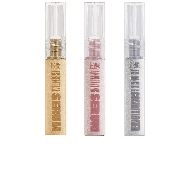 Babe Original Triple Threat Mini Selfcare Skincare Kit - Vegan Ginseng & Amino Acid Brow Conditioner, Chamomile Brow Serum, Eyelash Growth Serum (Contains Alcohol)